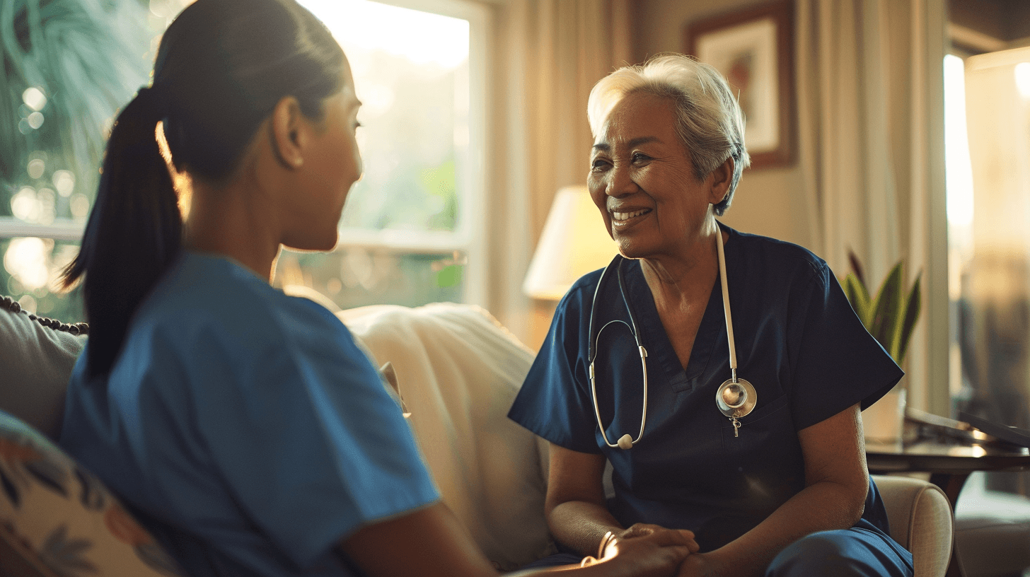 Nurse providing homecare